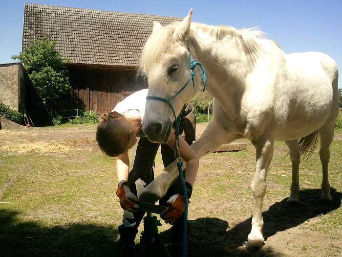 Araber-Mix "Asa Ben Asad" genießt seine Pediküre